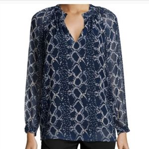 DVF Leysa snake check blouse NWT